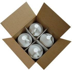 Air Sea Containers 4 x 1 Gallon Plastic Jug Kit (4G/Y24.4) – (EMPTY) Jugs, Partitions, and Top Pad Included (Natural Jugs) - Tested to Ship Liquids in an Industrial Plastic Gallon Jugs