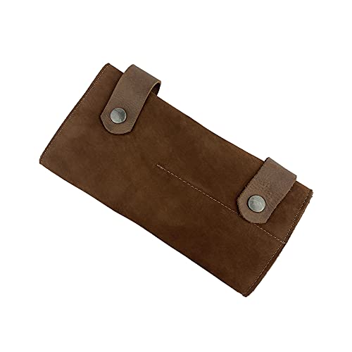 Hide & Drink, Leather Snap Tool Roll Up Bag (14 Slots), Portable Carry Case For Barbers, Salon Storage Organizer Pouch, Classic Vintage Style, Handmade Includes 101 Year Warranty (Swayze Suede) #TOP3