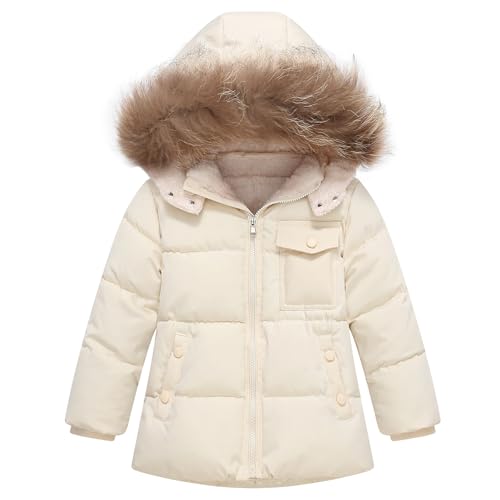 Toddler Winter Coat Baby Jacket Snow Boy Hoodie Puffer Girl Fleece Clothes 1-5T