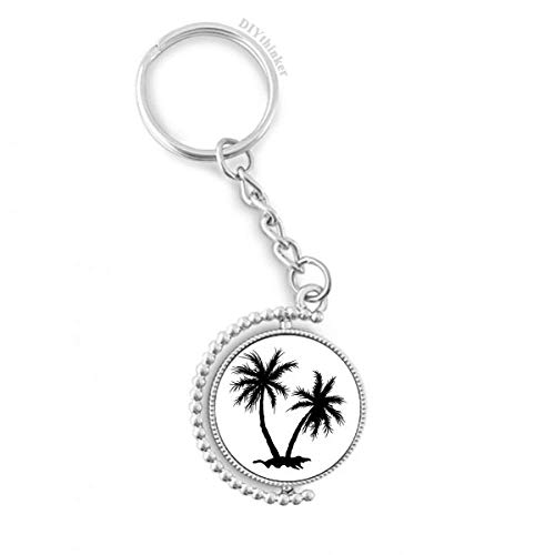 Porte-clés rotatif silhouette cocotier noir DIYthinker pour clés de maison