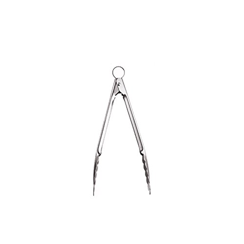 Cuisipro Edelstahl Küchenzange | 24 cm | rutschsichere, gezackte Enden | Zange Küche mit einhändiger Bedienung | Koch Zange mit Aufhängeöse | Grillzange Edelstahl