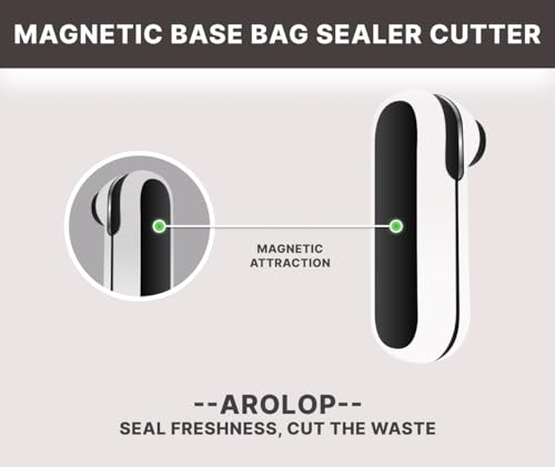 Image of Mini Bag Sealer and Cutter, 2 in 1 Portable USB Rechargeable Chip Heat Sealing Machine for Plastic Snacks Food Storage Bag Opener