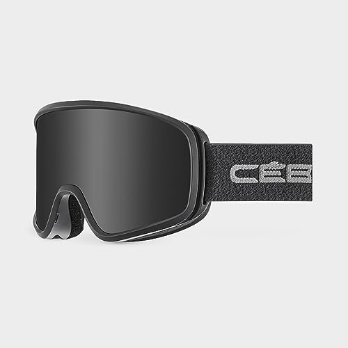 Cébé Striker Masques de Ski Adulte Unisexe, Full Black/Grey Ultra Black Cat.3, Large