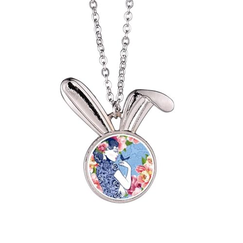 Collier lapin et oiseau culture chinoise | Idée cadeau d'anniversaire symbolique