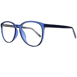 Men's Women's Blue Business Square Acetate Resin Lens Adjustable Reading Glass +1.0 ~+6.0 (Blue, 4,
