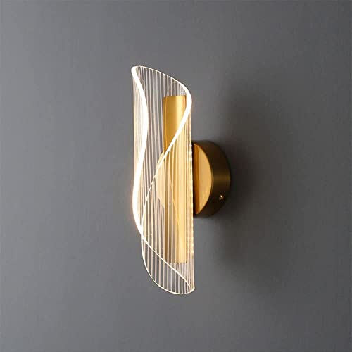 Aplique de pared tricolor de hierro dorado y acrílico moderno para pasillo 4
