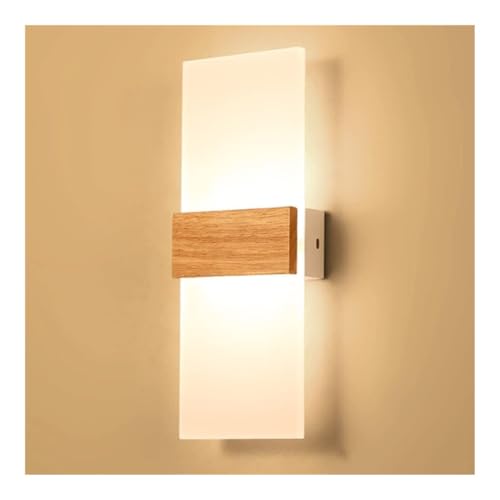 HUAYUSEDF Nordic Minimalist Wall Sconce - 8" Dimmable Half-Moon Round Light Fixture, Modern Scandinavian Wall-Mounted Lamp for Bedroom, Living Room, Hallway, Entryway Decor(Rectangle)