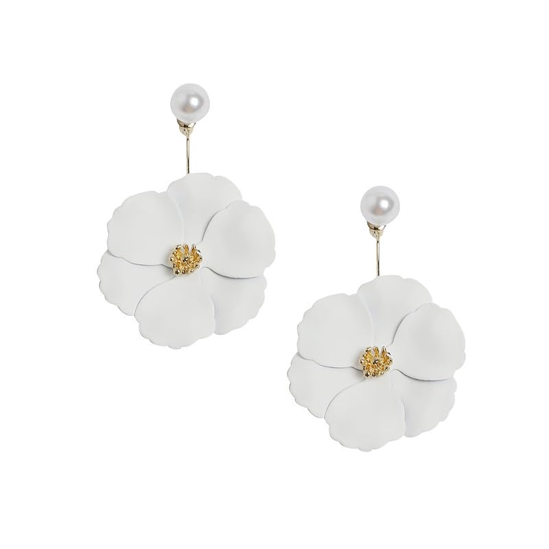 SOHI Womens Chalk White Floral Hues Stud Earrings For Casual Wear | One-Size | Alloy Material |Push Back Closure | Pearl Earrings Crafted For Woman & Girls (B0CQ8JQ17K) Amazon Price History, Amazon Price Tracker