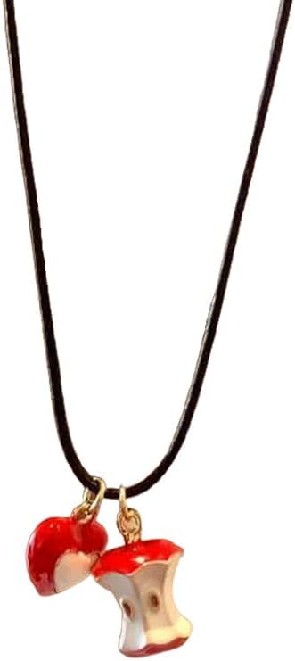 XFSRG Collar de Manzana Mordida para Mujer Colgante de Fruta