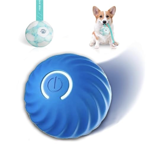 FOUR ANGELS 2025 New Generation Tough Tug of War Dog Toy – Interactive Elastic Rope Bouncing Ball Set with Automatic Motion, Perfect for Indoor Dogs, Self-Play, and Interactive Fun (Blue)