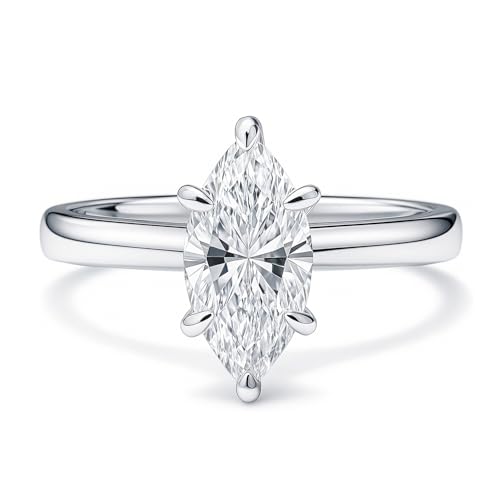 BERRICLE Sterling Silver Solitaire Wedding Engagement Rings for Women, 1.6 Carat Marquise Cut Cubic Zirconia CZ Ring2