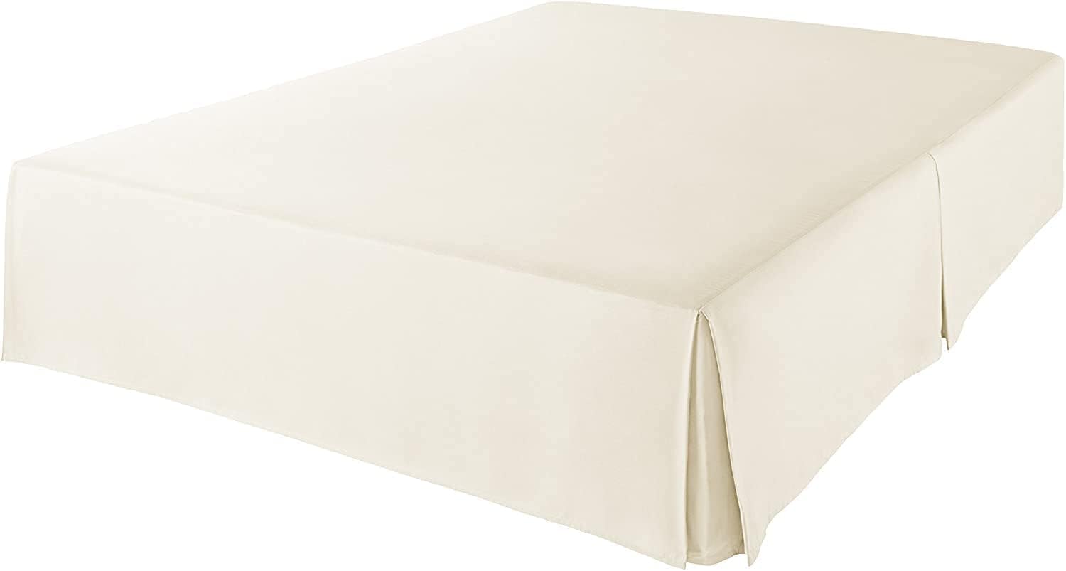 Split Corner Bed Skirt 15 Inch Drop Microfiber Luxurious & Easy to Wash Wrinkle & Fade Resistant - (White, King (15" Drop)