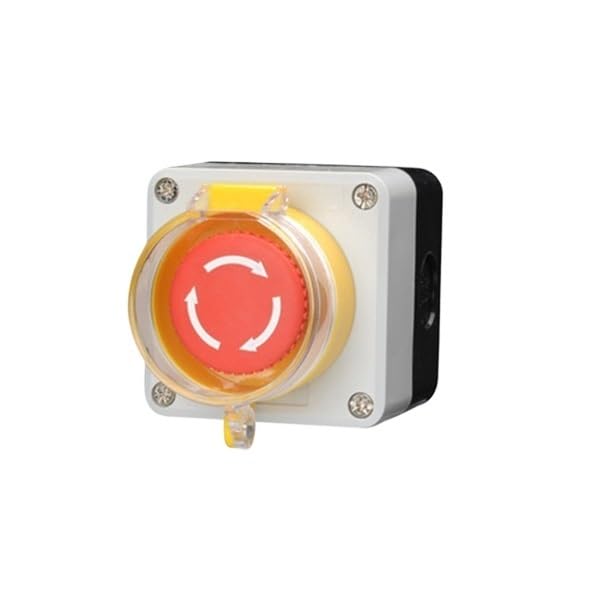 VYSLZ Emergency Stop Push Button Switch Control Box Elevator with Protection Cover Waterproof Enclosure 22mm Mounted(Protective Cover)