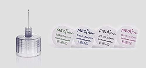 MedtFine Insulin Pen Needles 32G 4mm (5/32") 200 Pieces (2x100)