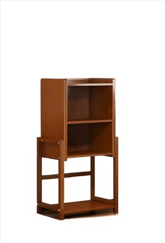 【Wixero】本棚 収納ラック 書棚 オープンラック 楠竹 木製 天然素材 ナチュラル 5 段 幅 70cm 棚板厚め 耐荷重 組立簡単 ホルムアルデヒド不使用 リビング キッチン 書斎用 使いやすい 多用途 (4段40cm)