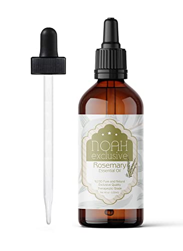 Noah Exclusive Essential Oil for Diffusers, Fragrance, Aromatherapy- 100% Pure & Natural - Premium Therapeutic Grade - Premium Glass Dropper - Net 4 fl. Oz (Rosemary)