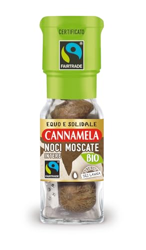 Cannamela – Fairtrade BIO, Noci moscate intere, Confezione da 3 pezzi. Ideale per ragù, ripieni per tortellini e ravioli, polpette, purea di patate, torte