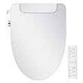IYTATA Electric Bidet Toilet Seat, Warm Water with Air Dryer, Heated Seat and Slow Close Lid, Front and Rear Wash, LED Nightlight, Wireless Remote, Elongated, White, 101