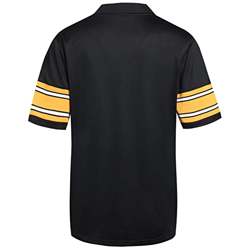 Dehaner Mens Womens Custom Black Football Practice Jerseys Style Shirts Hip Hop Hipster Fashion Tops Yellow White Stripe-Black Jersey Size Large #TOP1