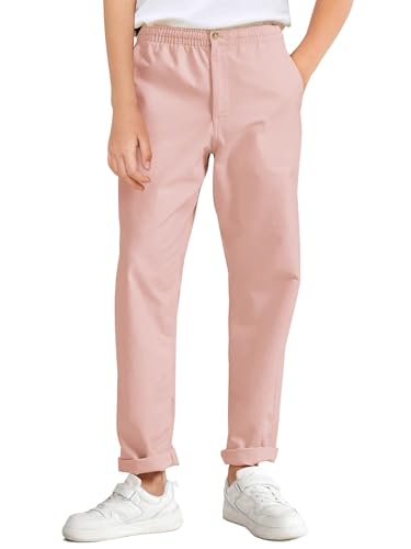 Image of Haloumoning Boys School Uniform Chino Pants Kids Twill Pants 5-14 Years