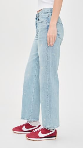 Image of PISTOLA - Lexi Mid Rise, Signature Bowed Straight Jeans - Light Denim Jeans