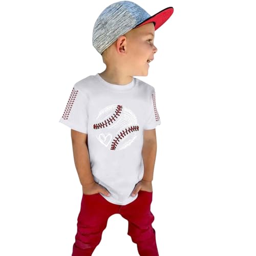Kids Boys Girls Cotton T Shirts Short Sleeve Crewneck Baseball Graphic Breathable Athletic Tops Summer Lightweight Tees3