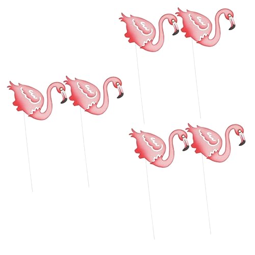 SUPVOX 3 Juegos Arreglo Floral Flamenco Césped Planta Neón Solar Aire Falso Decoración Exterior Juegos Jardin Estaca De Decoración De Flamencos Estaca De Hierba Planchar Rosa 2 Piezas * 3