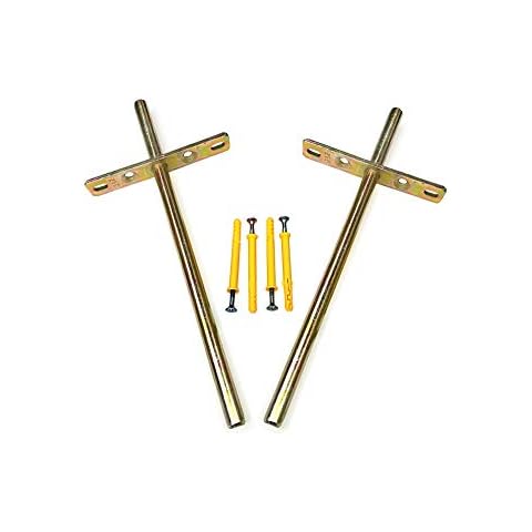 B & Z - Heavy Duty Floating Solid Steel Hidden Invisible Concealed Wall Mounted Wooden Oak Mantle Shelf I Timber Scaffold Board Shelf Support Cross Brackets (Pair) (150mm (Back Rod 70mm)) Cover