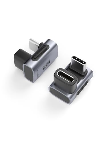 Hagibis 240W 40Gbps 8K USB-C Adapter, 2-Pack USB-C Male to Female, USB4 Connector for Thunderbolt 4/3, ROG Ally, Steam Deck, Switch, Dock, Mac, Tablet, iPhone 16/15 Pro Max (180 Degree)