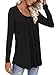 CATHY Womens Long Sleeve Casual Tunic Tops Fall Fashion 2025 Loose Fit Dressy to Wear with Leggings Winter Elastic Shirts, XXL, Black