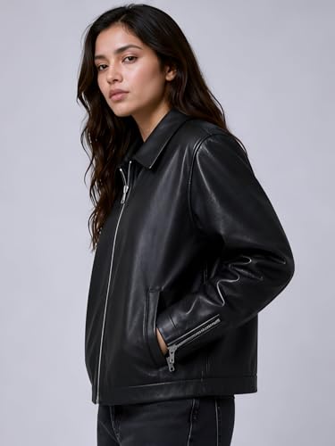 1STREET Men's Faux Leather Biker Jacket Black M - Image 7