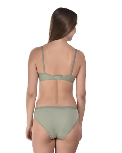 Image of SGC SWEDEN Women's Lingerie Set | Cotton Blend Lightly Padded Non Wire Push-Up Bridal Bra Panty Lingerie Set | Super Soft and Comfortable Lingerie Set