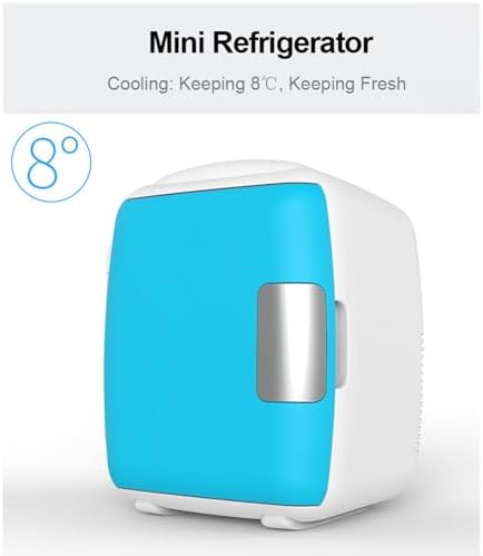 Portable Mini Fridge 9L for Bedroom, Skincare, and Makeup - Cooler & Warmer with 12V DC & 110-240V AC for Food, Drinks, Dorm, Office, and Car - Compact White Refrigerator