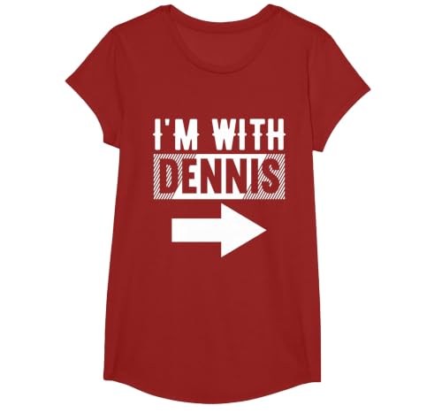 I'm with Dennis T-Shirt for Dennis T-Shirt, Girls, Cranberry Red, X-Small