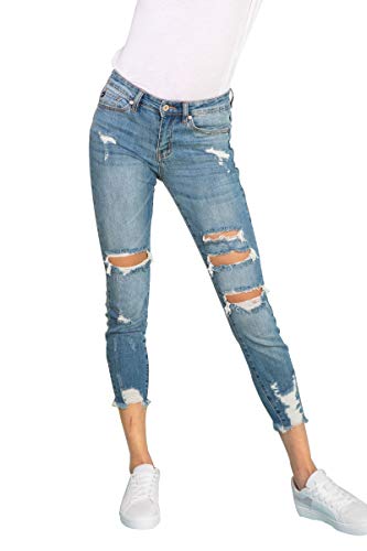Kan Can Women's Mid Rise Ankle Skinny Jeans KC5056 M 13/30