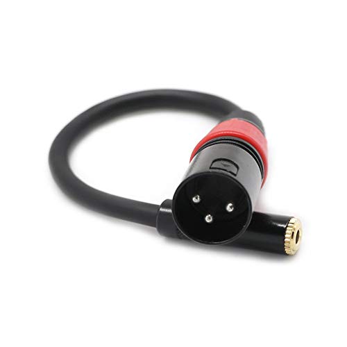 Prise XLR mâle de 0,2 m à l'adaptateur audio stéréo femelle 3,5 mm TRS 1/8 pouce d'extension au fil de câble de microphone - Noir Cover