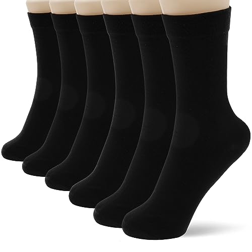Ivyhouse Thin Crew Socks for Women - Dress Socks - Soft Cotton Socks - Crew Socks for Business Trouser Casual 3-6 Pairs