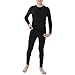 HovSiyla Youth Boys' Compression Leggings Athletic Shirt Tights Top Base Layer Set Sports Youth for Kids Black M