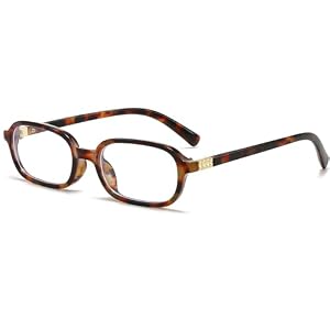Retro Rectangle Glasses for Women Men Small Square Blue Light Blocking Glasses Vintage Eyeglasses