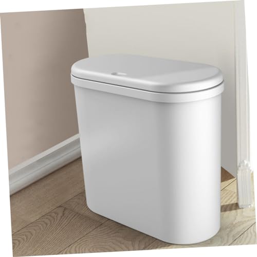Poubelle salle de bain 12L en plastique blanc pour un espace serein