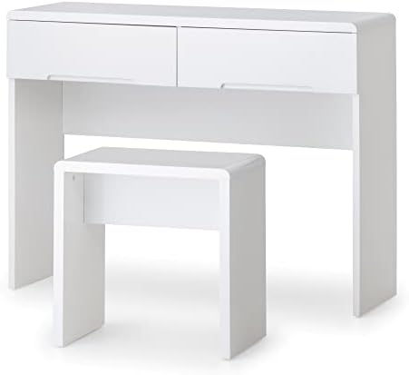 Julian Bowen Manhattan Dressing Stool, High Gloss White