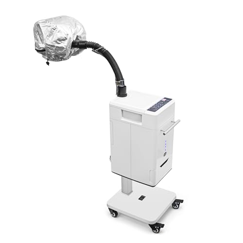 Hair Steamer Micro Mist Scalp Detoxify for Hair Wash Reclining Chair Bed Attachment Professional Hair Care for Salon SPA Barber Shop (LED Deco Draw 6th Gene White)