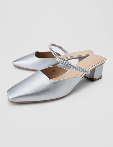 Image of Metro Women's Froh Feet Fashionable Block Heel Mules Featuring a Square Toe Design,