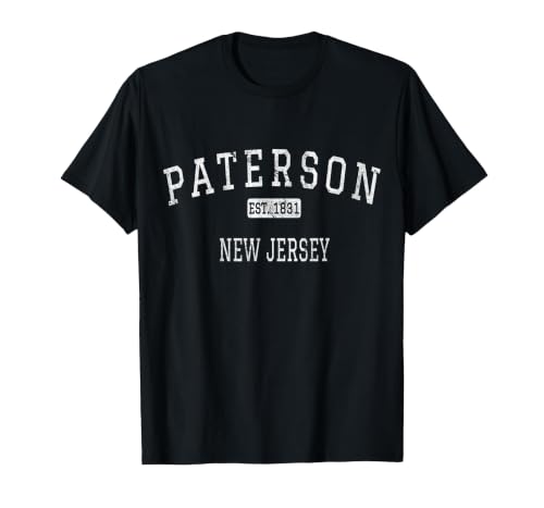 Paterson New Jersey NJ Vintage T-Shirt, Men, Black, Small