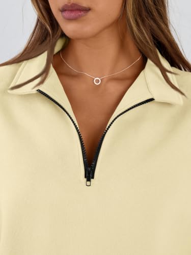 Image of Trendy Queen Women's Oversized Half Zip Fleece Sweatshirts-Cozy Pullover, Sweaters for Fall Winter