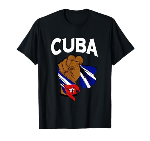 Cuba Bandera Cubana Handfist Raíces Cubanas Orgullo cubano Camiseta