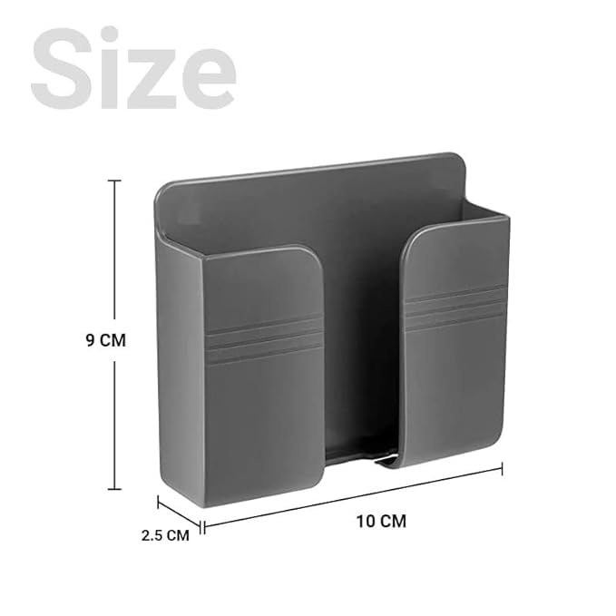 Image of WALLVIEWVTECH Pack of 3 Wall Mounted Mobile Holder & Storage Case for Remote with Charging Port, Adjustable Viewing Angle, Multi-Purpose Wall Stand for Phones (Black)