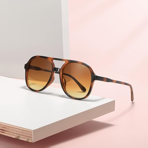 Retro Aviator Sunglasses for Women Men Classic 70s Vintage Trendy Square Aviators Sun Glasses3