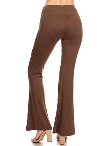Image of Leggings Depot Women's High Waisted Wide Leg Palazzo Pants Solid & Prints | Buttery Peachskin, Drawstring, High Waist, No See-Through, Work, Lounge, Casual