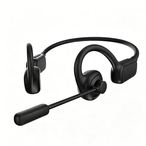 Image of AYI Air Conduction Open Ear Headphones with 270 Rotating External Microphone Bluetooth Headset Smart ENC Call Noise Canceling Dual Device Pairing Ergonomic Fit for Office Driving Sports-Black